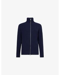 John Smedley - High-Neck Zip-Up Knitted Cashmere And Wool Cardigan - Lyst