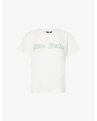 PAIGE - Ren Text-print Cotton And Linen-blend Jersey T-shirt - Lyst