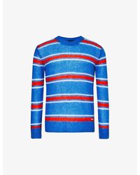 DSquared² - Striped Crew-neck Knitted Wool-blend Jumper - Lyst