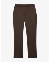 Reiss - Derby Slim-Leg High-Rise Wool-Blend Trousers - Lyst