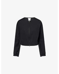 Max Mara - Collarless Boxy Stretch-Woven Jacket - Lyst