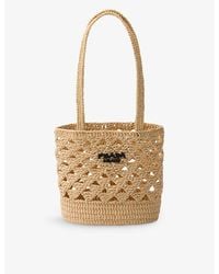 Prada - Brand-embroidered Woven Tote Bag - Lyst