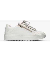 Carvela Kurt Geiger - Enchanted Glitter-lace Faux-leather Low-top Trainers - Lyst