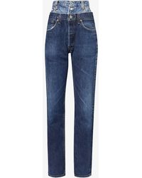 1/OFF - Upcycled Double-waistband Straight-leg High-rise Jeans - Lyst