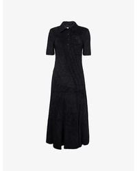 Lacoste - Fluffy Polo-Collar Knitted Maxi Dress - Lyst