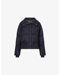 Theory - Cozy Collar Down-Padded Wool-Blend Jacket - Lyst