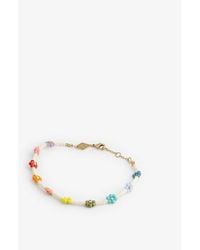 Anni Lu - Flower Power 18ct Yellow Gold-plated Brass And Glass Bead Bracelet - Lyst