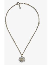 Gucci - gg Marmont Crystal Necklace - Lyst
