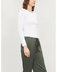 The White Company - The Company Essential Long Sleeve Stretch-cotton Top - Lyst