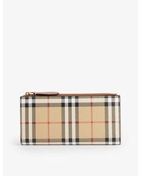 Burberry - Checked Bifold Faux-leather Wallet - Lyst