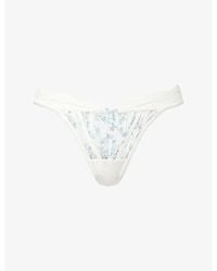 Lounge Underwear - Delilah G-String Chiffon-Lace Thong - Lyst