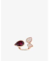Boucheron - Serpent Bohème 18Ct- 0.46Ct Brilliant-Cut Diamond And 5.4Ct Rhodolite Ring - Lyst