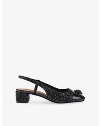 Kurt Geiger - Sloane Leather Block-Heel Slingback Courts - Lyst
