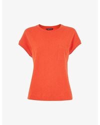 Whistles - Ember Patch Pocket Linen And Cotton T-Shirt - Lyst