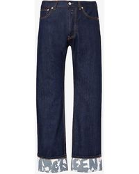 Alexander McQueen - Turn-up Folded-hem Regular-fit Jeans - Lyst
