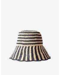Claudie Pierlot - Stripe-Print Raffia Bucket Hat - Lyst