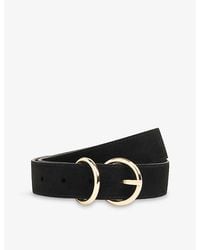 Whistles - Double-Ring Suede Buckle Belt - Lyst