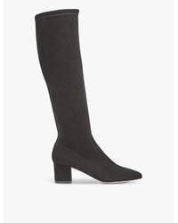 LK Bennett - Eldon Block-Heel Suede Knee-High Boots - Lyst