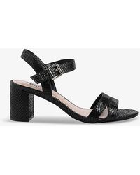 Dune - Merisa Buckle-embellished Faux-leather Heeled Sandals - Lyst