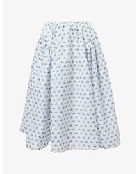 Sister Jane - Sea Salt Jacquard Cotton-Blend Midi Skirt - Lyst