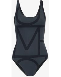 Totême - Logo-print High-leg Swimsuit - Lyst