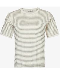 FRAME - Stripe-print Organic-linen T-shirt - Lyst