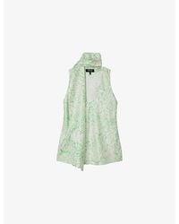 Whistles - Abstract-Print Scarf Silk Top - Lyst