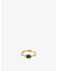 Missoma - Magma Gemstone 18Ct Plated Brass And Malachite Stacking Ring - Lyst