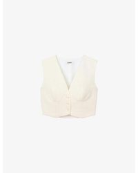 Sandro - Sequin-Embellished Cropped Woven Top - Lyst