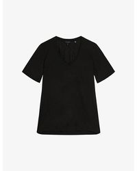 Ted Baker - Kerika V-neckline Short-sleeve Woven T-shirt - Lyst
