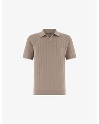 BOGGI - Ribbed Relaxed-Fit Cotton And Silk Polo Shirt - Lyst