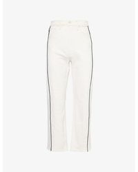Mother - The Half-Piped Ankle Wide-Leg High-Rise Stretch-Denim Jeans - Lyst
