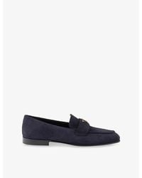 Prada - Triangle-Logo Suede Loafers - Lyst