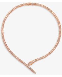 BVLGARI - Serpenti Viper 18ct Rose-gold And 5.26ct Diamond Necklace - Lyst