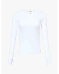 Rag & Bone - The Essential Ribbed Stretch-Cotton T-Shirt - Lyst