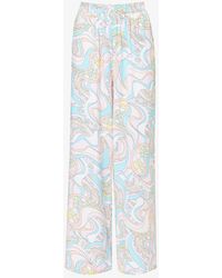 Melissa Odabash - Olivia Abstract-print Wide-leg Mid-rise Woven Trousers - Lyst