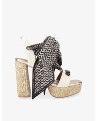 Carvela Kurt Geiger - Sorrento Scarf Woven Heeled Platform Sandals - Lyst