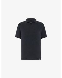 BOGGI - Open-Collar Regular-Fit Stretch-Linen Jersey Polo Shirt - Lyst
