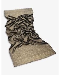 BVLGARI - Lettere Maxi Logo-Print Silk And Wool-Blend Scarf - Lyst