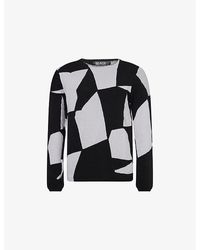 BLACK COMME DES GARCON - Patchwork Cotton-Blend Knitted Jumper - Lyst