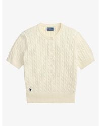 Polo Ralph Lauren - Brand-Embroidered Cable-Knitted Cotton Jumper - Lyst