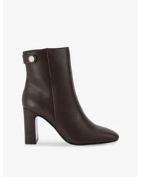 Carvela Kurt Geiger - Jackpot Block-Heel Faux-Leather Ankle Boots - Lyst