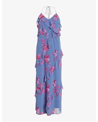 AllSaints - Marina Floral-print Organic-cotton Maxi Dress - Lyst
