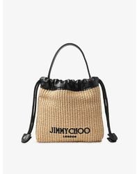 Jimmy Choo - Drawstring Soft Raffia Pouch - Lyst