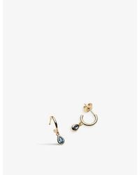 La Maison Du Couturier - With Love Darling #6 Water Drop 14Ct-Plated Vermeil 925 Sterling And Cubic Zirconia Hoop Earrings - Lyst