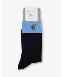 Paul Smith - Zebra-embroidered Cotton-blend Socks - Lyst