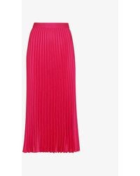 Whistles - Katie Pleated Stretch-woven Midi Skirt - Lyst