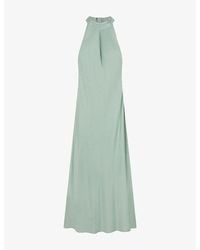 OMNES - Milos High-Neck Satin Maxi Dress - Lyst
