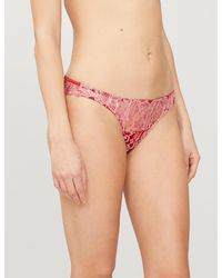 Coco De Mer Anthurium Woven Thong - Pink