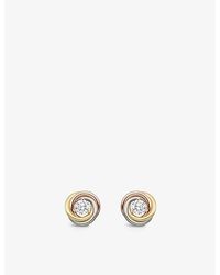 Cartier - Trinity 18Ct, Rose- And 0.36Ct Brilliant-Cut Diamond Earrings - Lyst